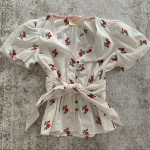 NWT Anthropologie Maeve embroidered top, size xs